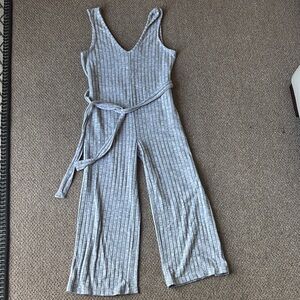 Billabong Light Gray Ribbed Jumpsuit
